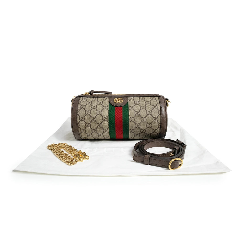 Gucci Supreme Ophidia Beige Crossbody Brown Bag Cream GG Chain Brown Cream